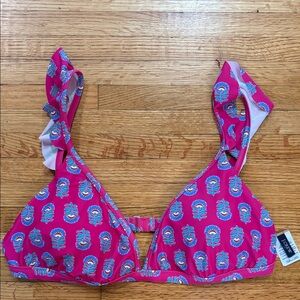 J. Crew Pink and Blue Bikini Top new without tags. Only top.